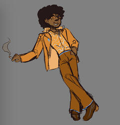 full body, colored sketch